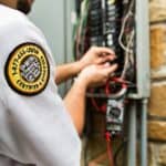 Mister Sparky Electrician Tulsa working on an electrical panel repair 150x150